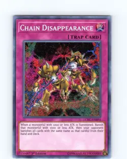 Yu-Gi-Oh TCG Chain Disappearance LCKC-EN094 1st Edition Secret Rare Card NM - Image 1