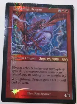MTG Lightning Dragon Urza's Saga Reward Foil Promo Rare Moderately Played - Image 2