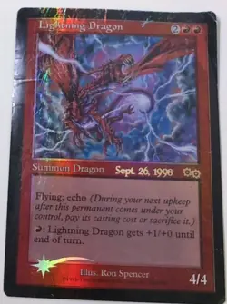 MTG Lightning Dragon Urza's Saga Reward Foil Promo Rare Moderately Played - Image 3
