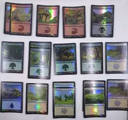 MTG FOIL Lorwyn Basic Lands (18) NM English Magic The Gathering Lot Of 18 - Image 1