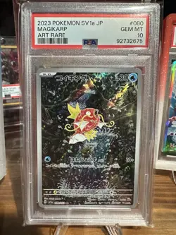 Magikarp Pokemon 2023 sv1a Triplet Beat AR Art Rare Japanese 080/073 PSA 10 - Image 1