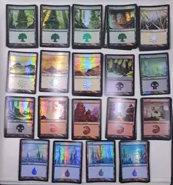MTG Foil Mirrodin Basic Lands NM/M Magic the Gathering Lot Of 46 - Image 1