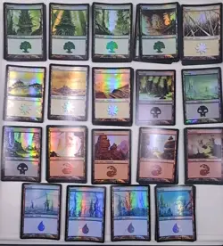 MTG Foil Mirrodin Basic Lands NM/M Magic the Gathering Lot Of 46 - Image 2
