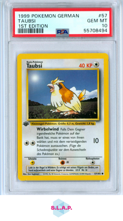 TAUBSI POKEMON 57 1999 BASE SET 1ST EDITION GEM MT DEU PSA 10 - Image 1