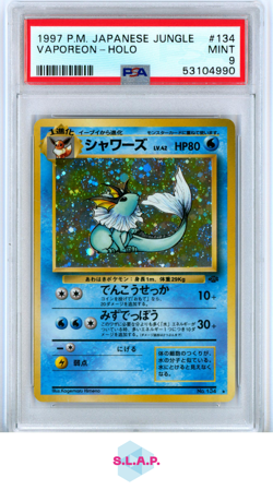 VAPOREON POKEMON 134 1997 JUNGLE MINT JAPANESE PSA 9 - Image 1