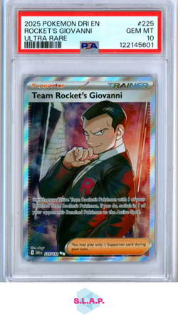 ROCKET'S GIOVANNI ULTRA RARE POKEMON DRI EN-DESTINED RIVALS 2025 225 PSA 10 - Image 1