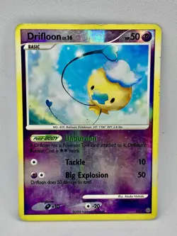Drifloon SH1 Shiny Reverse Holo Foil D&P Stormfront Pokemon 2008 - Image 1