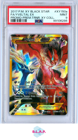 FA/YVELTAL EX PRM-PREM.TRNR. XY COLL. POKEMON XY BLCK STR PRM 2017 XY150A PSA 9 - Image 1