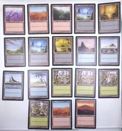 MTG Mirage Italian Basic Lands Lot x18 NM Magic Foreign Black Border x18 - Image 1