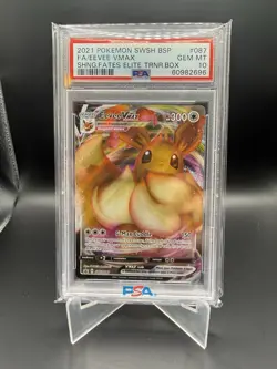 EEVEE VMAX #087 PSA 10 2021 Pokemon SWSH BSP Shining Fates Elite Trainer Box FA - Image 1