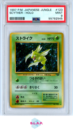 SCYTHER POKEMON 123 1997 JUNGLE MINT JAPANESE PSA 9 - Image 1