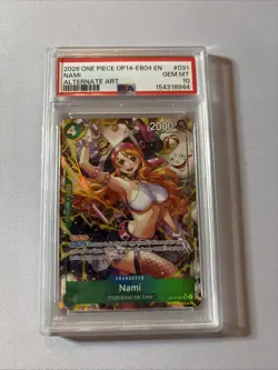 2026 One Piece Azure Sea's Seven Nami Super Rare Alt Art #OP14-031 PSA 10 - Image 1