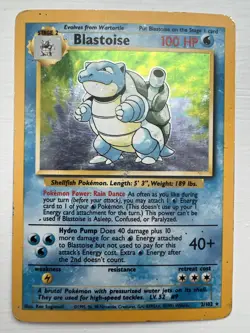 Pokemon Card Blastoise 2/102 Holo Rare Base Set WOTC Played - Image 1