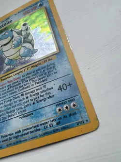 Pokemon Card Blastoise 2/102 Holo Rare Base Set WOTC Played - Image 3