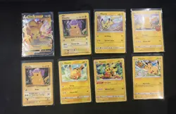 Pikachu 8 card lot - vintage, modern and Pikachu V Pokemon TCG - Image 1