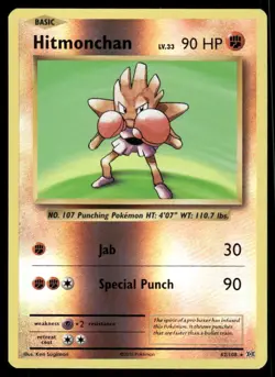 Pokemon Cards Hitmonchan 62/108 Reverse Holo Evolutions Holo Rare NM - Image 1