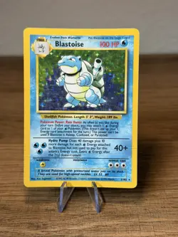 Pokemon TCG Blastoise Base Set 2/102 Holo Unlimited Holo Rare Card - Image 1