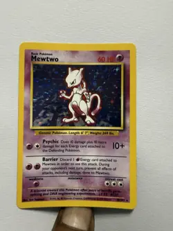 Pokemon Mewtwo Base Set Holo Rare Card 10/102 60 HP English Basic Psychic - Image 3