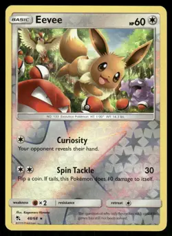 Pokemon Cards Eevee 48/68 Reverse Holo Hidden Fates NM - Image 1
