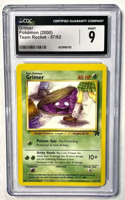 CGC MINT 9 Pokemon Grimer 57/82 2000 Team Rocket - Image 1