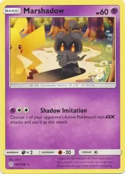 LP Pokemon Marshadow - 103/236 - Rare Lightly Played Cosmic Eclipse - Image 1