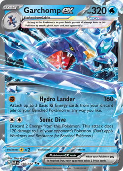 GARCHOMP EX 038/182 DOUBLE RARE PARADOX RIFT POKEMON NM/M - Image 3