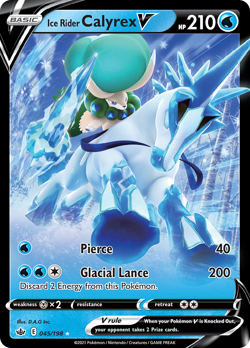 ICE RIDER CALYREX V 045/198 HOLO V RARE CHILLING REIGN POKEMON NM - Image 3