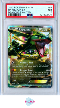 RAYQUAZA EX DRAGONS EXALTED POKEMON BLACK & WHITE DRAGONS EXALTED 2012 85 PSA 7 - Image 1