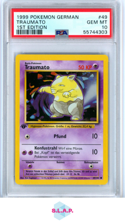 TRAUMATO POKEMON 49 1999 BASE SET 1ST EDITION GEM MT DEU PSA 10 - Image 1