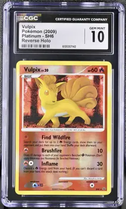 Pokemon Vulpix (Shiny) SH6 Platinum Reverse Holo - CGC 10 Gem Mint Top Pop! - Image 1