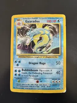 Pokemon TCG Gyarados 6/102 Base Set Holo Rare 100 HP 1999 Wizards English - Image 1