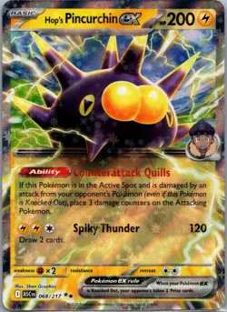 Hop's Pincurchin ex 068/217 Double Rare Ascended Heroes Pokemon Holo Near Mint - Image 1