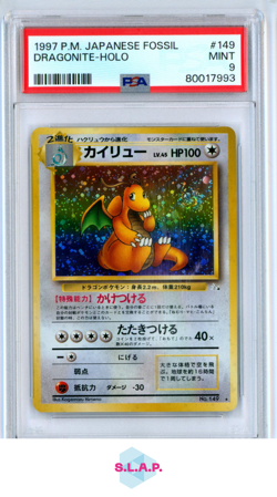 DRAGONITE POKEMON 149 1997 FOSSIL MINT JAPANESE PSA 9 - Image 1