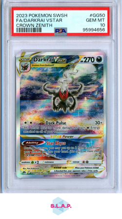 FA/DARKRAI VSTR CROWN ZENITH POKEMON SWSH CROWN ZENITH 2023 GG50 PSA 10 - Image 1