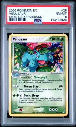 Pokemon PSA 8 Venusaur #28 Holo Ex Crystal Guardians 2006 English - Image 2
