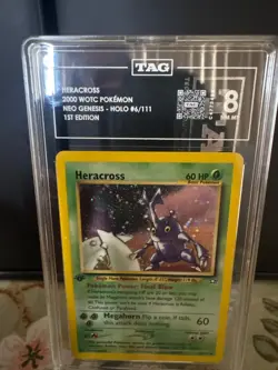 Pokemon Heracross Neo Genesis 1st Edition Holo Rare #6 TAG 8 - Image 4