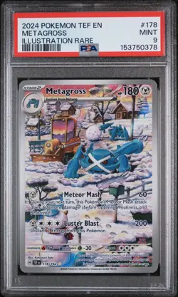 Pokemon Metagross SV05 Temporal Forces Illustration Rare Holo 178/162 PSA 9 - Image 1
