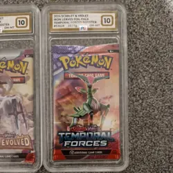 2024 Pokemon Temporal Forces Foil Pack Iron Leaves Art PG Graded Gem Mint 10 - Image 2