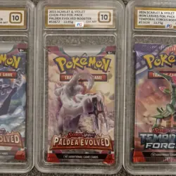 2024 Pokemon Temporal Forces Foil Pack Iron Leaves Art PG Graded Gem Mint 10 - Image 3