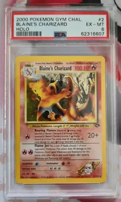 2000 POKEMON GYM CHALLENGE | HOLO #2 BLAINE'S CHARIZARD - PSA 6 - Image 2