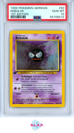 NEBULAK POKEMON 50 1999 BASE SET 1ST EDITION GEM MT DEU PSA 10 - Image 1