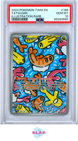 TATSUGIRI ILLUSTRATION RARE POKEMON TWM EN-TWILIGHT MASQUERADE 2024 186 PSA 10 - Image 1