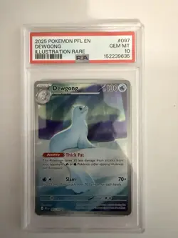 Pokemon Dewgong Illustration Rare Holo 097/094 PSA 10 Phantasmal Flames 2025 - Image 1