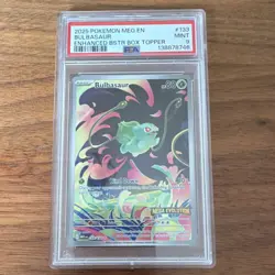 Pokemon TCG Bulbasaur 133/132 Me01 Mega Evolution Rare Holo Box Topper PSA 9 - Image 1