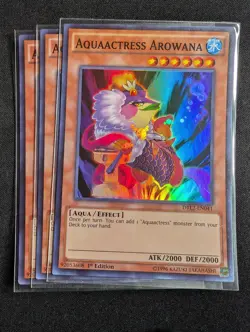 Yugioh - 3x Aquaactress Arowana DRL2-EN041 1st Super Rare NM - Image 1