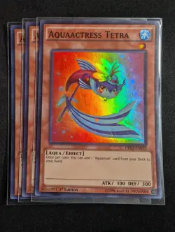 Yugioh - 3x Aquaactress Tetra DRL2-EN039 1st Super Rare NM - Image 1