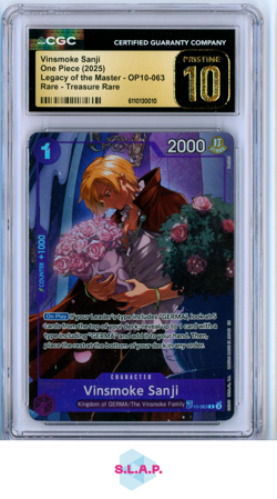 VINSMOKE SANJI LEGACY OF THE MASTER OP12 TR OP10-063 ONE PIECE CGC PRISTINE 10 - Image 1