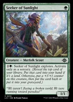 Seeker of Sunlight 210 LCI MTG Green Merfolk Scout Explores 2023 Vargas - Image 1