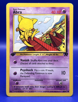 2000 Pokemon Card 1st Edition Abra 49/82 Team Rocket WOTC LP - Image 1