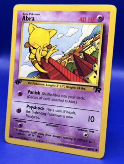 2000 Pokemon Card 1st Edition Abra 49/82 Team Rocket WOTC LP - Image 3